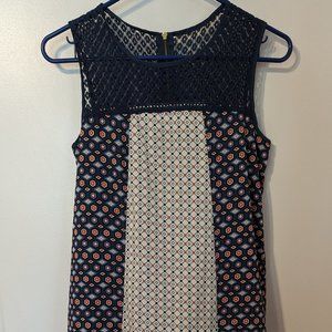 Xhilaration Dress Blue with Geometric Pattern size small